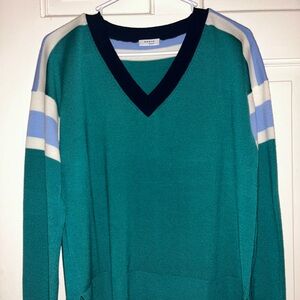 Arket Teal and Blue V-Neck Men's Sweater